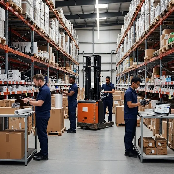 Small business team managing daily operations