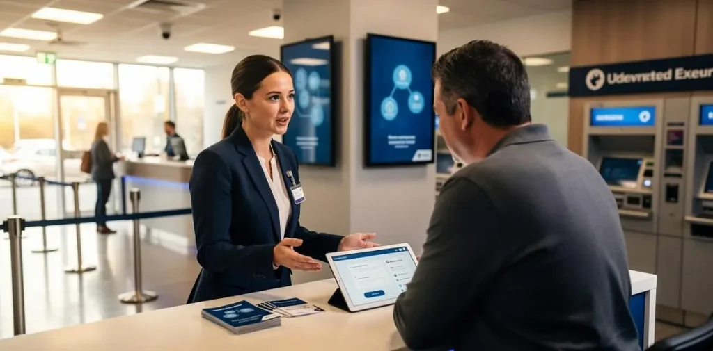 Bank connecting depositors with borrowers through financial services