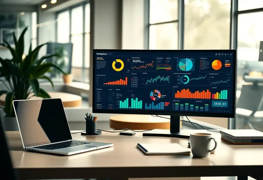 Digital marketing analytics showing traffic leads conversions and performance
