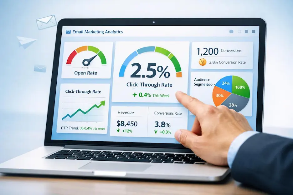 Email marketing campaign with newsletter and customer engagement