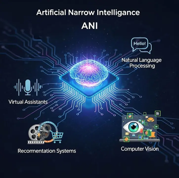 Narrow AI designed to perform specific artificial intelligence tasks